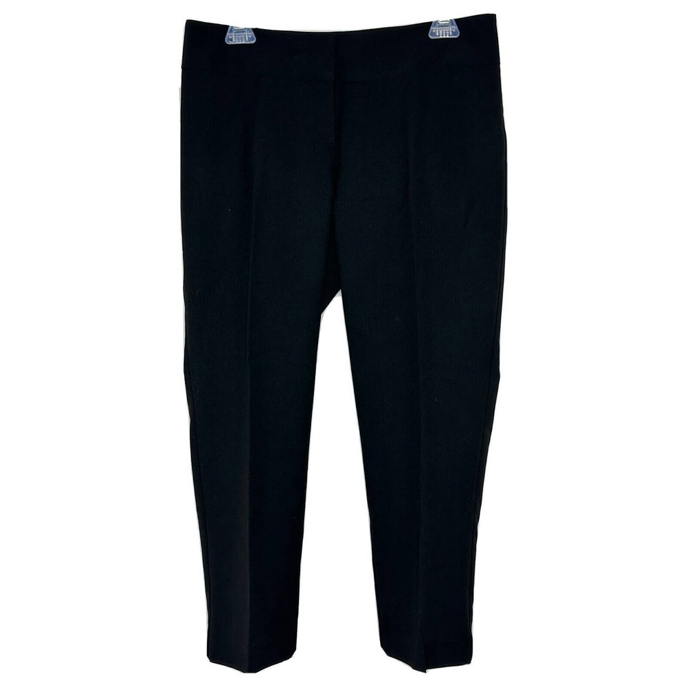Kenneth Cole Womens Black Solid Cropped Straight Leg Slacks Pants Sz 8 New